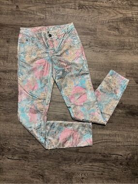 Women's Pastel Floral Print Pants - Multicolor